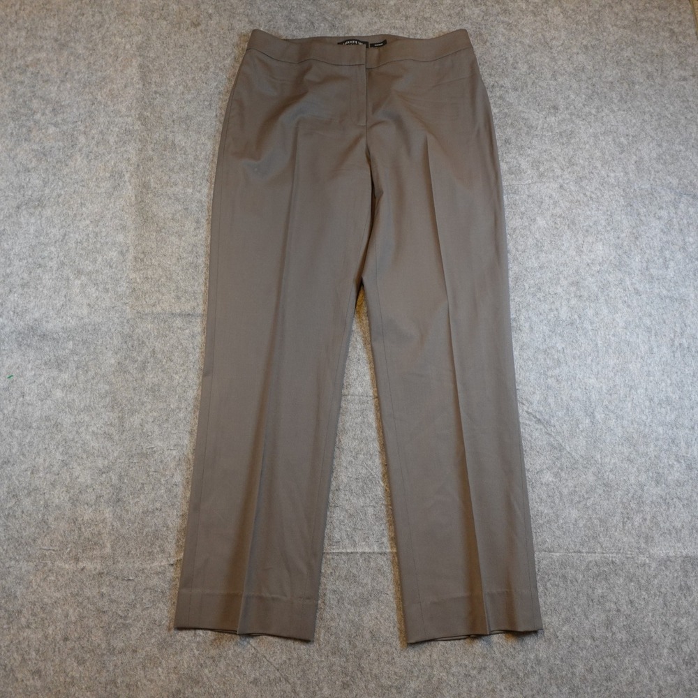 Lafayette 148 Pant Women 6 Brown Barrow Virgin Wool Stretch Straight Leg
